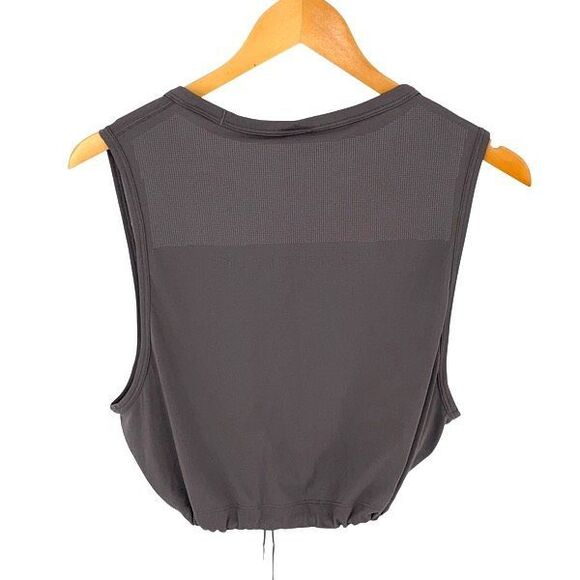 Gymshark Womens Adjustable Hem Sleeveless Round Neck Crop Top Gray Small - Picture 4 of 7